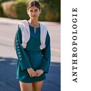 Anthropologie Long-Sleeve Graphic Mini Dress